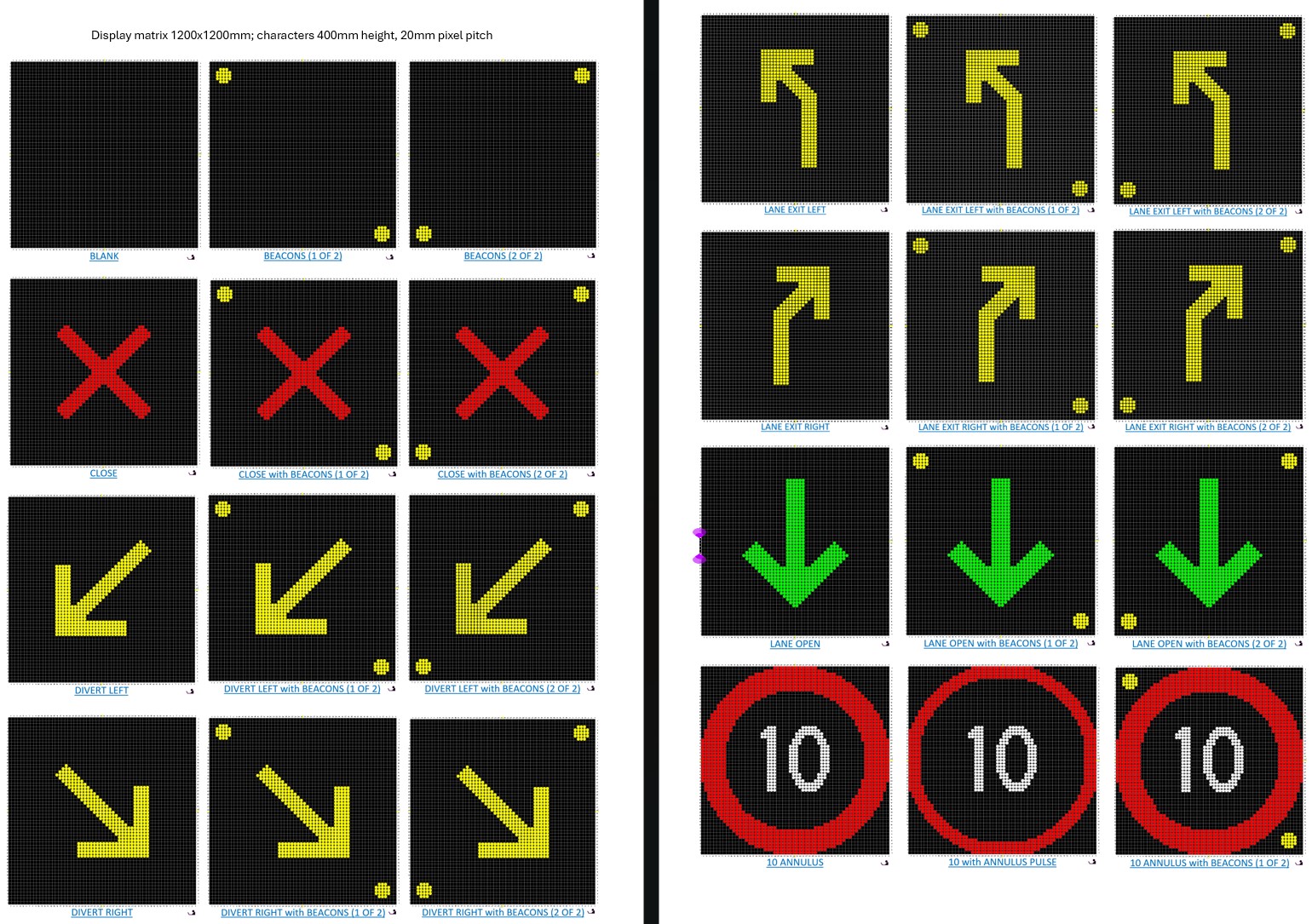 Lane Control Signal graphics